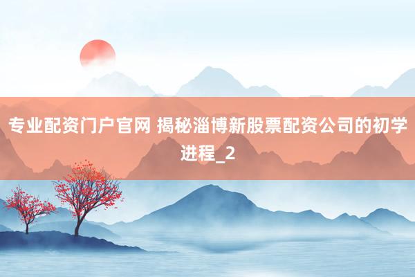 专业配资门户官网 揭秘淄博新股票配资公司的初学进程_2